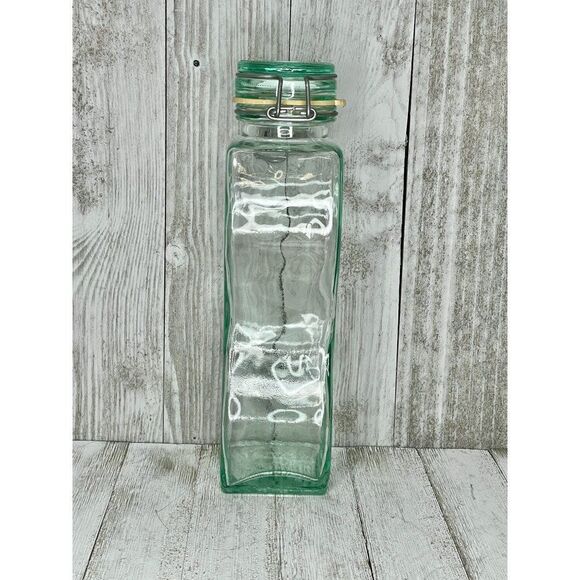 Vintage Italian Green Hermetic Wavy Bottle - Picture 4 of 10